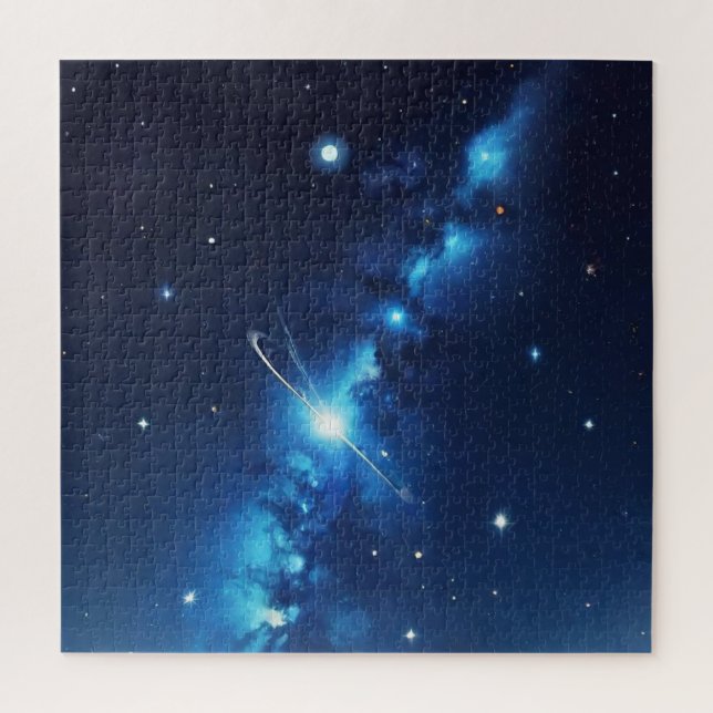 Quebra-cabeça Galáxia celestial azul de estrelas (Vertical)