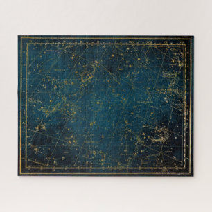Quebra-cabeça Galáxia de ouro azul da constelação de mapa celest