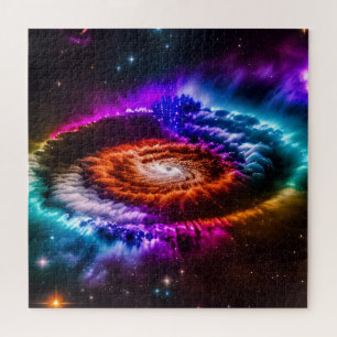 Quebra-cabeça Galáxia Espiral Colorida Cósmica no Universo
