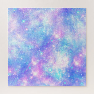 Quebra-cabeça Galáxia Mágica: Impressão de Estrela Azul Rosa