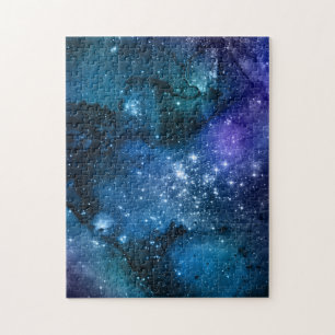 Quebra-cabeça Galáxias Amantes Starry Space Blue Sky White Spar