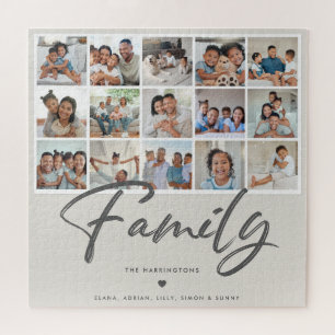 Quebra-cabeça Galeria de Grade de Colagem de Fotos Multi Família