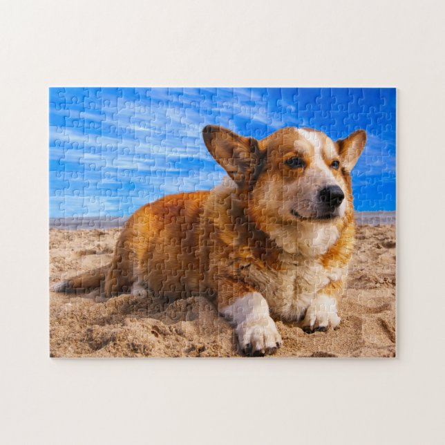 Quebra-cabeça Galês Corgi Cães Jigsaws. (Horizontal)