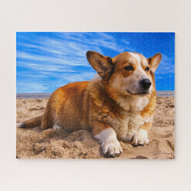 Quebra-cabeça Galês Corgi Cães Jigsaws. (Horizontal)