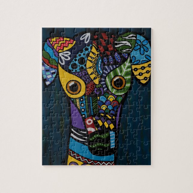 Quebra-cabeça Galgo - aposentado competindo o salvamento do (Vertical)