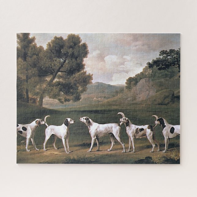 Quebra-cabeça Galgos em uma paisagem inglesa (George Stubbs) (Horizontal)