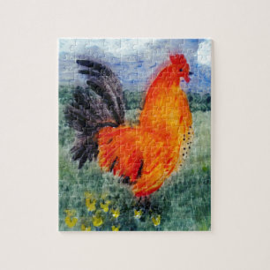 Quebra-cabeça Galinha do Galo de Pintura de Pássaros fazendas