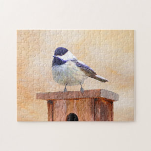 Quebra-cabeça Galinha em Birdhouse Pintura Original de Pássaros