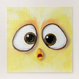 Quebra-cabeça Galinha Pequena com Olhos Grandes - Arte de Desenh