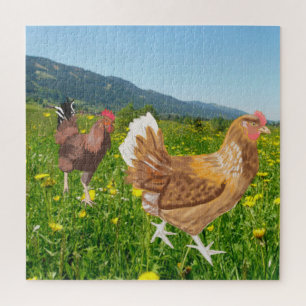 Quebra-cabeça Galo e Galinha 2
