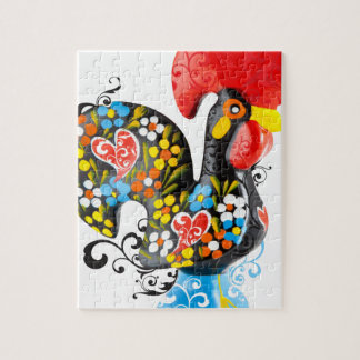 Quebra-cabeça Galo famoso de Barcelos Nr 06 - edição floral