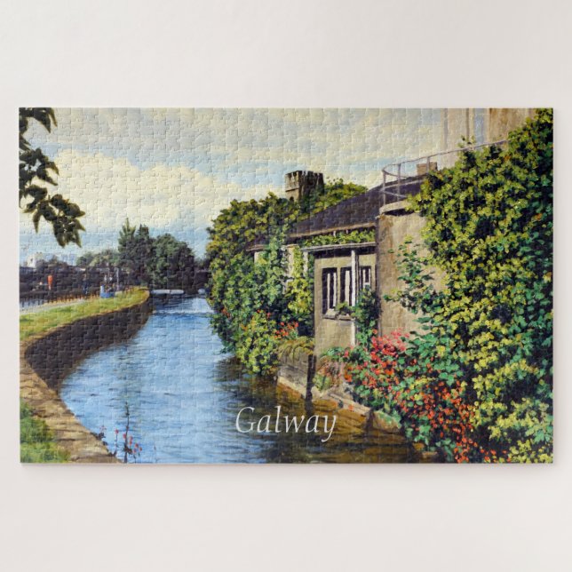 Quebra-cabeça Galway City Irlanda Canal View (Horizontal)