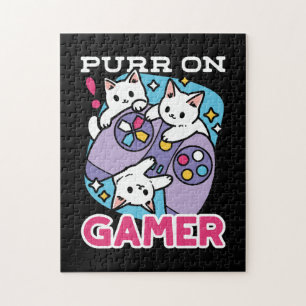 Quebra-cabeça Gamer Design - Purr On Gamer Joystick Art