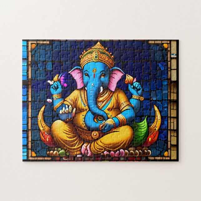 Quebra-cabeça Ganesha - Deidade Ganapati Deus da Índia (Horizontal)