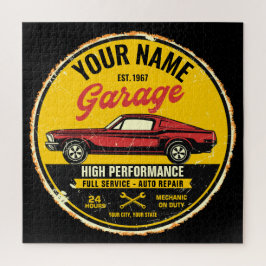 Quebra-cabeça Garagem de Carro Clássico Vermelho Fastback 1967 P