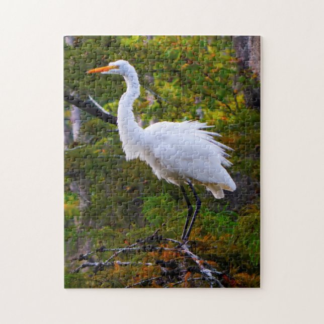 Quebra-cabeça Garça-branca-grande Louisiana. (Vertical)