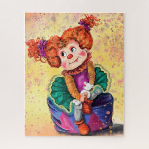 Quebra-cabeça Garota Bonita de Palhaço - Circo Feliz - Desenhan