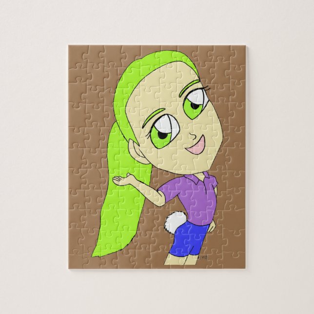 Quebra-cabeça garota chibi com um rabo de coelho botão (Vertical)