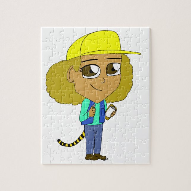 Quebra-cabeça garota chibi com um rabo de tigre (Vertical)