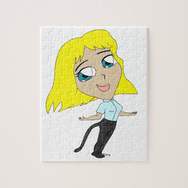 Quebra-cabeça garota chibi com uma cauda  (Vertical)