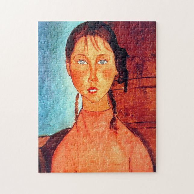 Quebra-cabeça Garota com rabo-de-porco, Modigliani (Vertical)