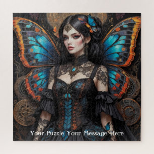 Quebra-cabeça Garota da Borboleta Gótica Steampunk