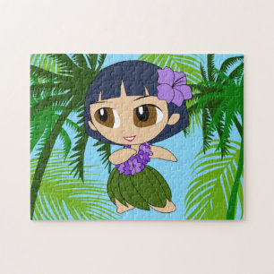 Quebra-cabeça Garota do Cabelo Azul do Havaí