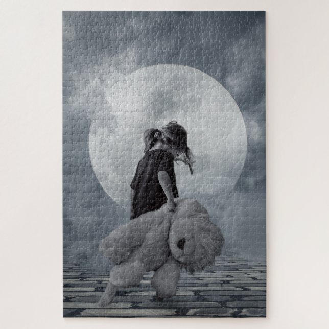 Quebra-cabeça Garota e Urso de Teddy (Vertical)