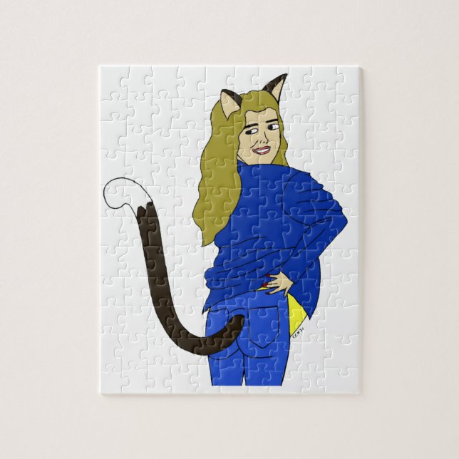 Quebra-cabeça garota-gato   (Vertical)
