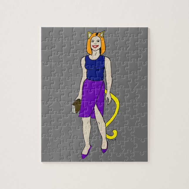 Quebra-cabeça garota-gato (Vertical)