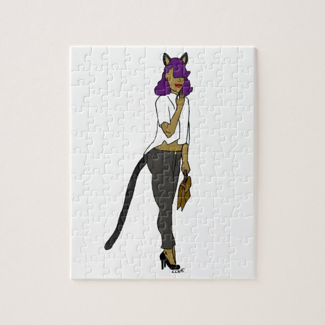 Quebra-cabeça garota-gato (Vertical)