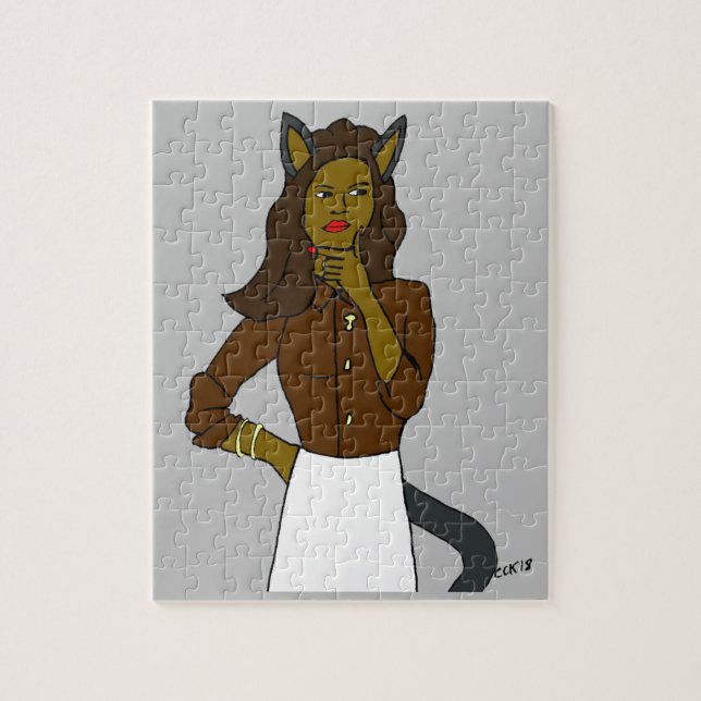 Quebra-cabeça garota-gato  (Vertical)