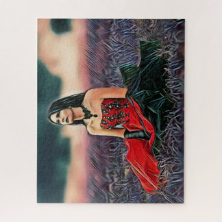 Quebra-cabeça Garota Gótica Sentada Mulher Romântica Personalizá