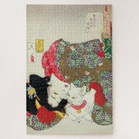 Garota japonesa com Cat, Tsukioka Yoshitoshi