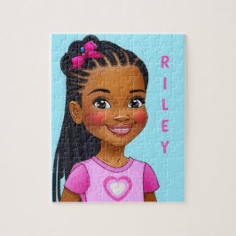 Quebra-cabeça Garota Negra Com Braids Personalizados Quebra-cabe