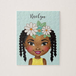Quebra-cabeça Garota Negra Com Flores Personalizadas Quebra-cabe