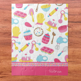 Quebra-cabeça Garota Pequena Criança Pink-Cozinhar Padrinha Chef