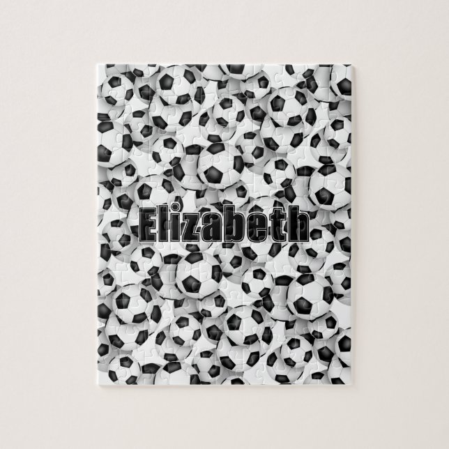 Quebra-cabeça garotas de futebol meninos dão nome a presentes es (Vertical)