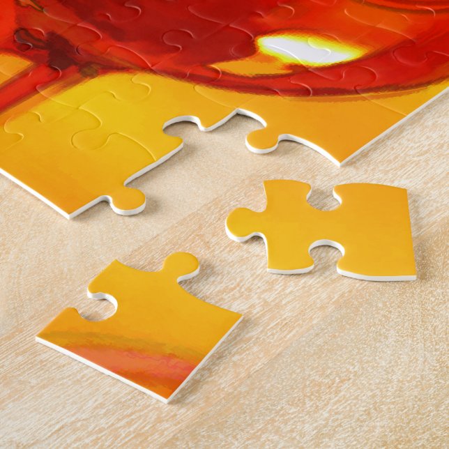 Quebra-cabeça Garrafa abstrata do vinho & dos vidros (Lateral)