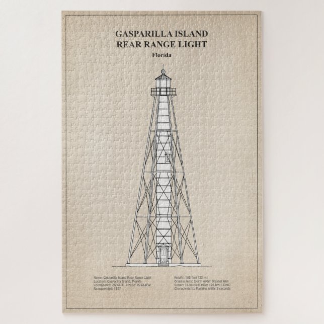 Quebra-cabeça Gasparilla Island Rear Range Light - Florida - SBD (Vertical)