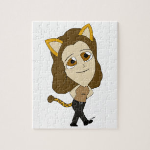 Quebra-cabeça gata chibi