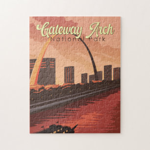 Quebra-cabeça Gateway Arch National Park Illustration Viagem Art