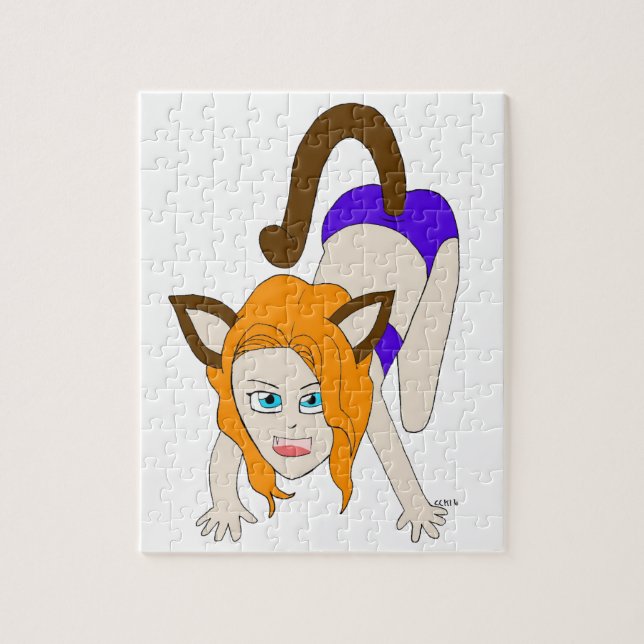 Quebra-cabeça gatinha chibi (Vertical)