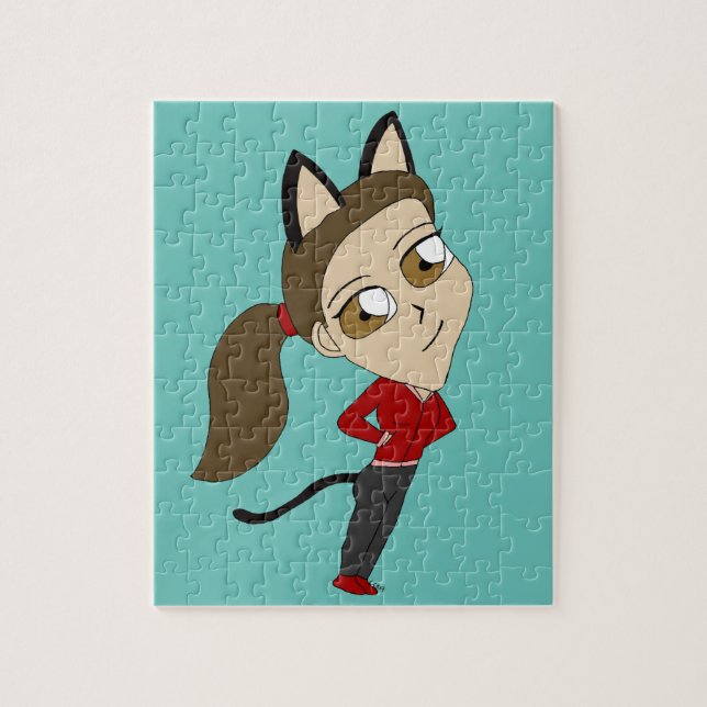 Quebra-cabeça gatinha chibi (Vertical)