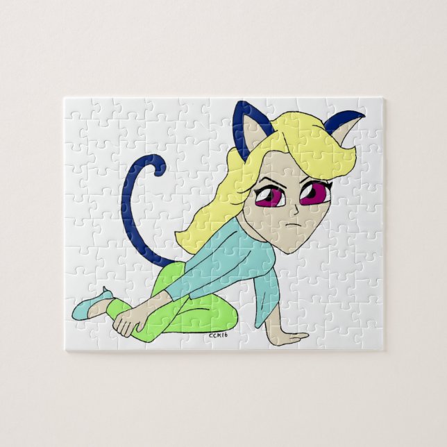Quebra-cabeça gatinha chibi (Horizontal)