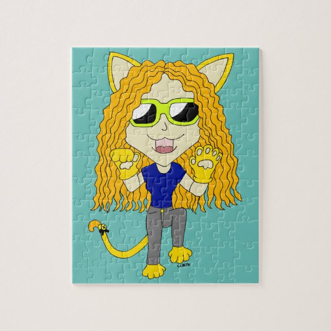 Quebra-cabeça Gatinha Chibi com patas (Vertical)