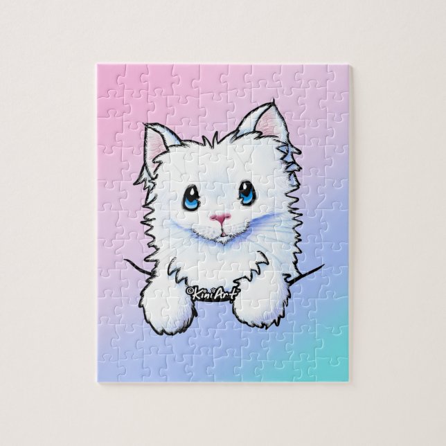 Quebra-cabeça Gatinho branco (Vertical)