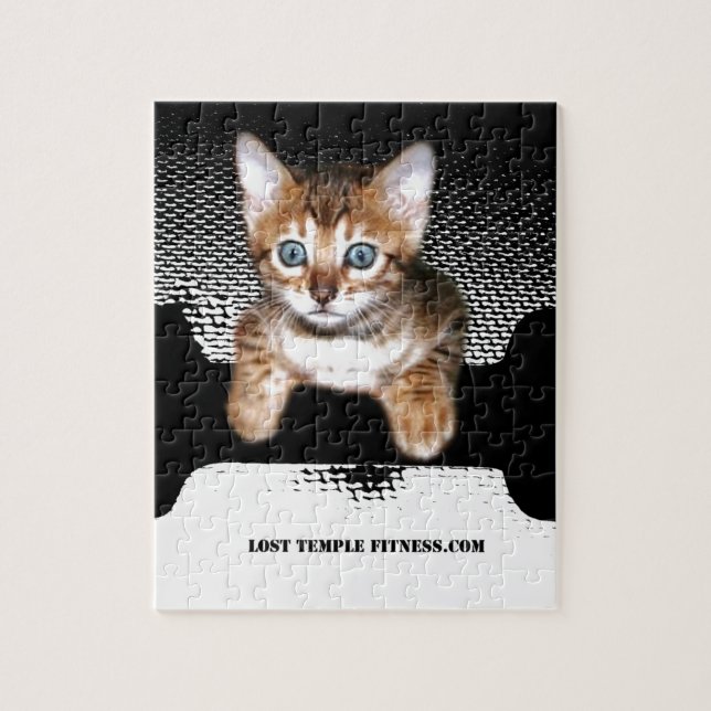 Quebra-cabeça gatinho com campainha, preto (Vertical)