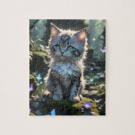 Quebra-cabeça Gatinho de fantasia com borboletas Jigsee Quebra-c