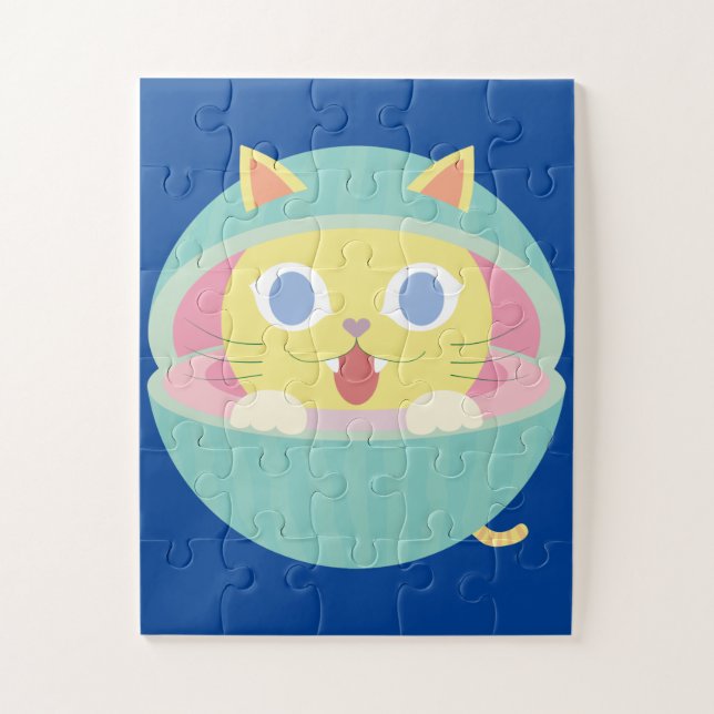 quebra-cabeça gatinho de melancia (Vertical)
